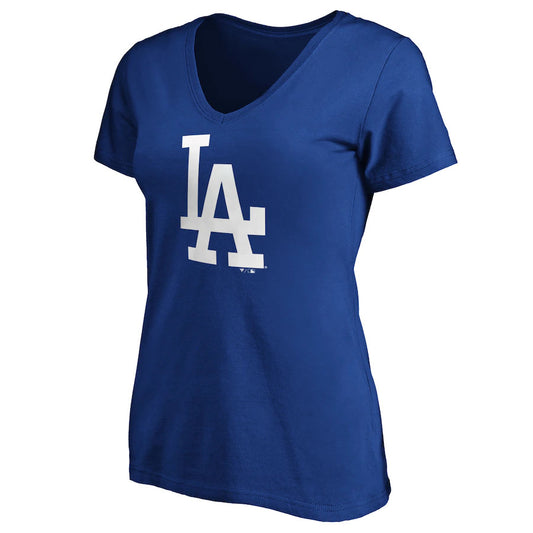 FIFTH&OCEAN Los Angeles Dodgers Women's Stripe Neck T-Shirt 20 / M