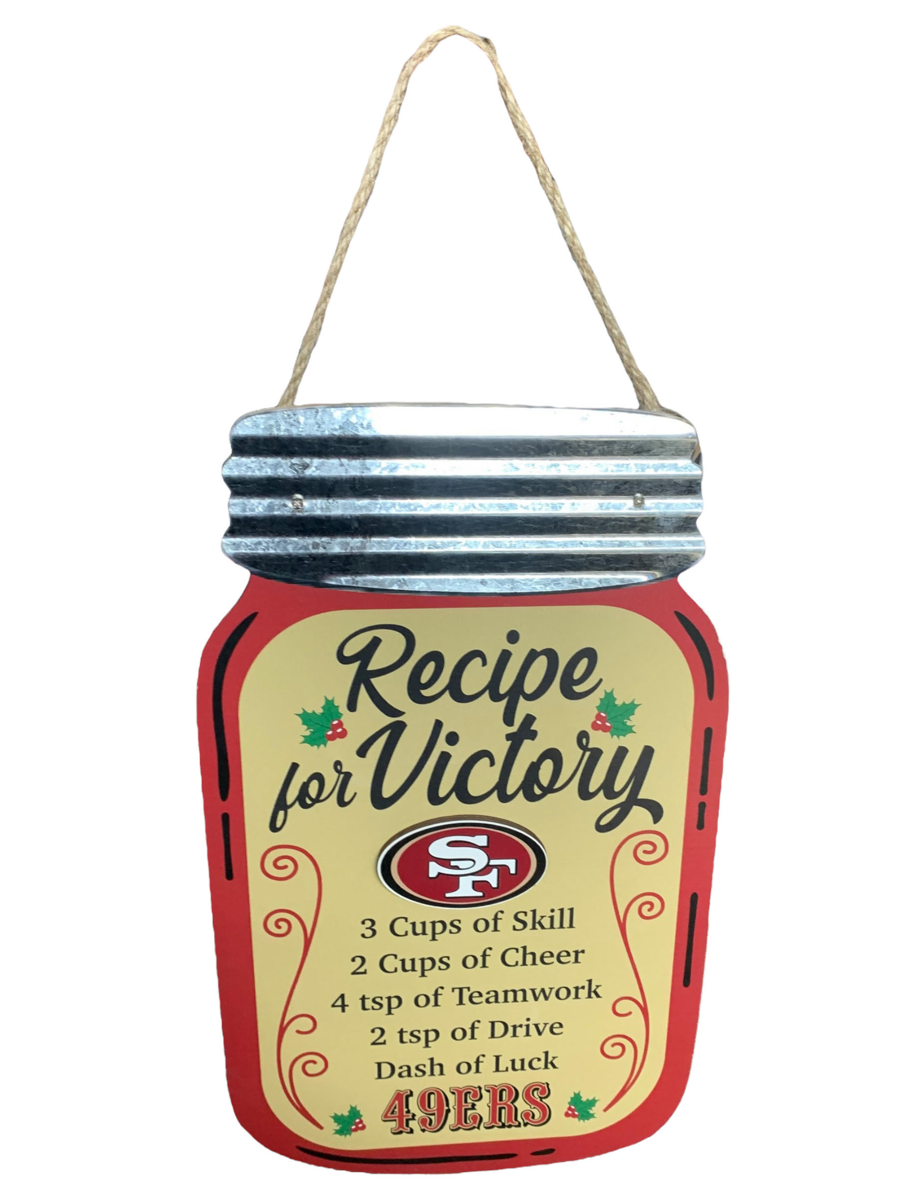 RECETA DE SAN FRANCISCO 49ERS MASON JAR PARA EL SIGNO DE LA VICTORIA – JR'S  SPORTS