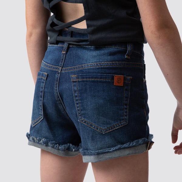 Dark Wash Denim Jean Shorts for Girls | Born Primitive - Born Primitive  Australia