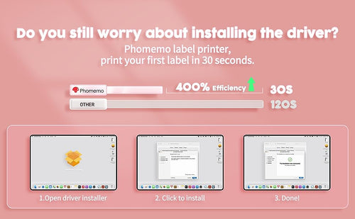Phomemo PM-246S, B246D shipping label printer support Phomemo software, 400% faster than other software, 30s print your label. Easy to use, 3 steps can intall the installer.