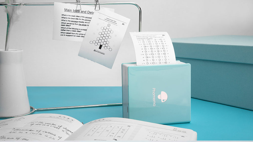 A Great Helper Of Study with phomemo mini thermal printer-cyan