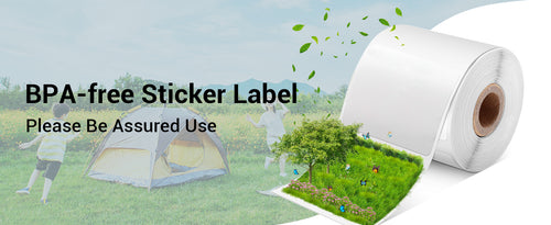 Phomemo M110 thermal printer use BPA-free sticker label, environmental friendly, green life, sustainable.