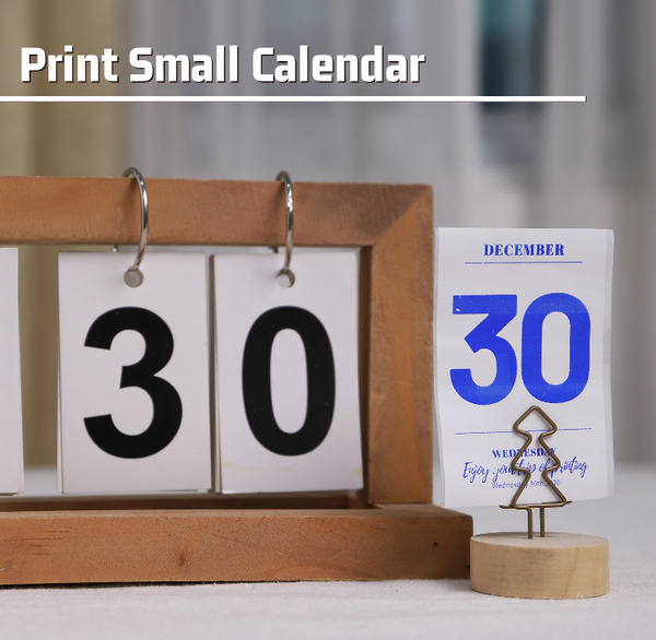 Print small calendar with a thermal label printer