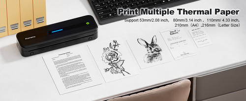  Phomemo M832 Portable Printers Wireless for Travel, Upgrade  Bluetooth Thermal Printer, No Ink Printer Support 8.5'' x 11'' Letter & A4  Thermal Roll Paper, Compatible with Phone & Laptop : Office