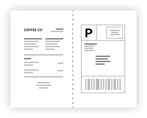 shipping label on a letter paper format