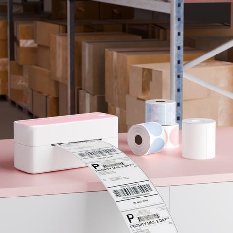 shipping label with some label rolls