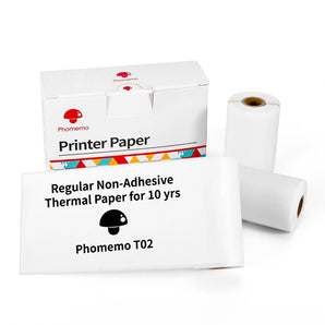 3Rolls Phomemo White Thermal Paper Non-Stick 53mmx6.5m Thermal Paper for  M02/M02 Pro/M02S/M03/M03AS/M04S Thermal Printer