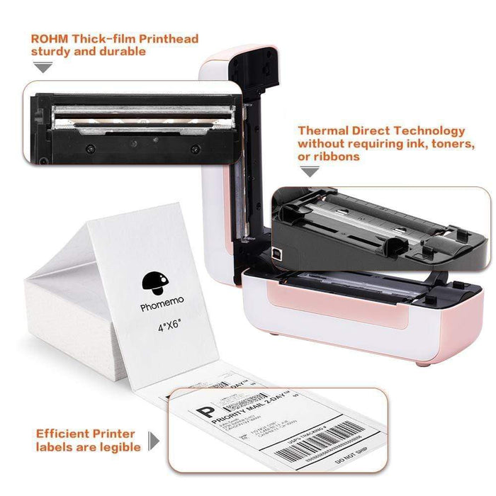 Pm 246s Direct Thermal High Speed 4×6 Label Printer Pink — Phomemo 8939