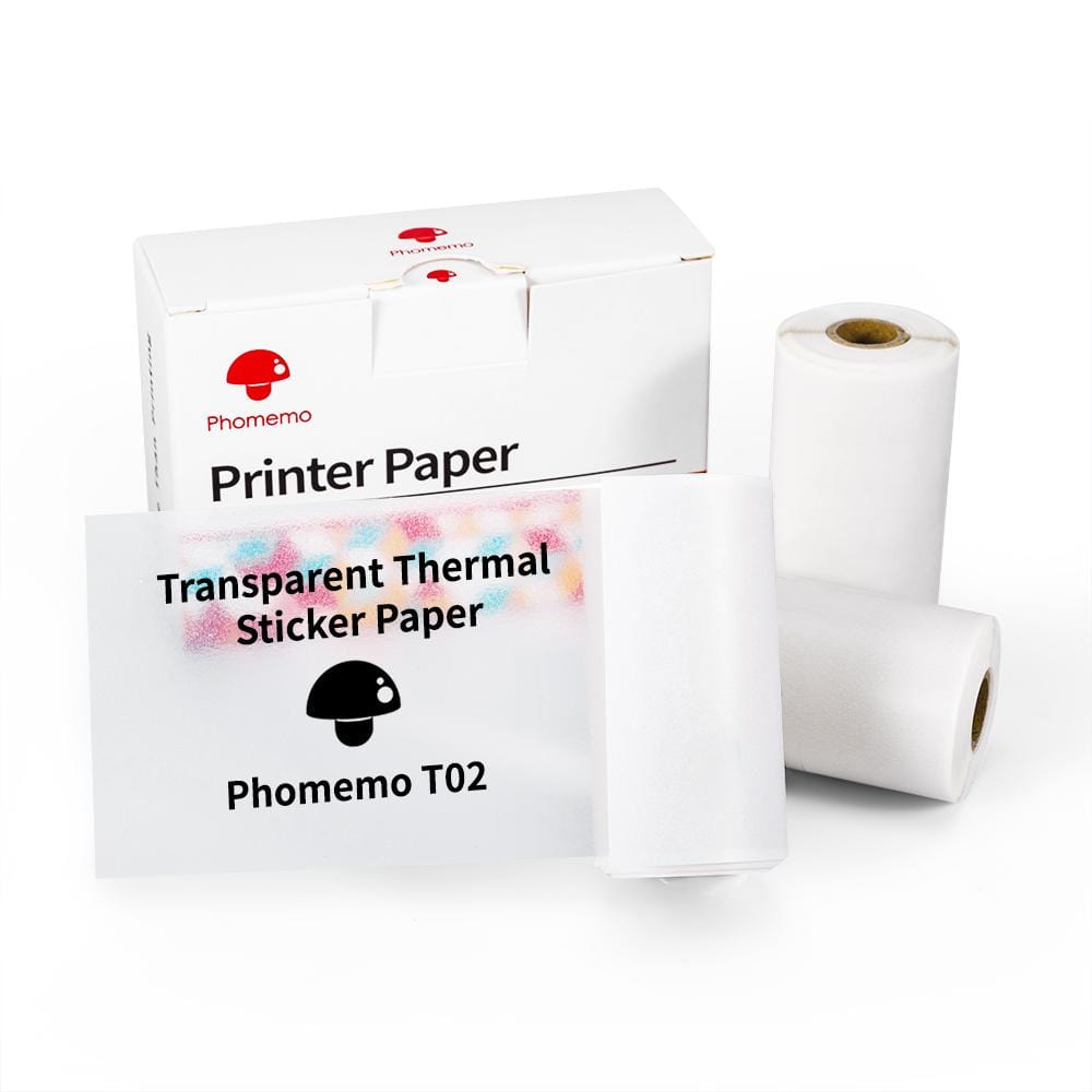 3Rolls Phomemo White Thermal Paper Non-Stick 53mmx6.5m Thermal Paper for  M02/M02 Pro/M02S/M03/M03AS/M04S Thermal Printer