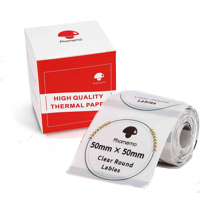 <transcy>Transparentes 50*50mm rundes selbstklebendes Thermoetikett für M200 Etikettendrucker Blumenrahmen C - 140 Etiketten/Rolle</transcy>
