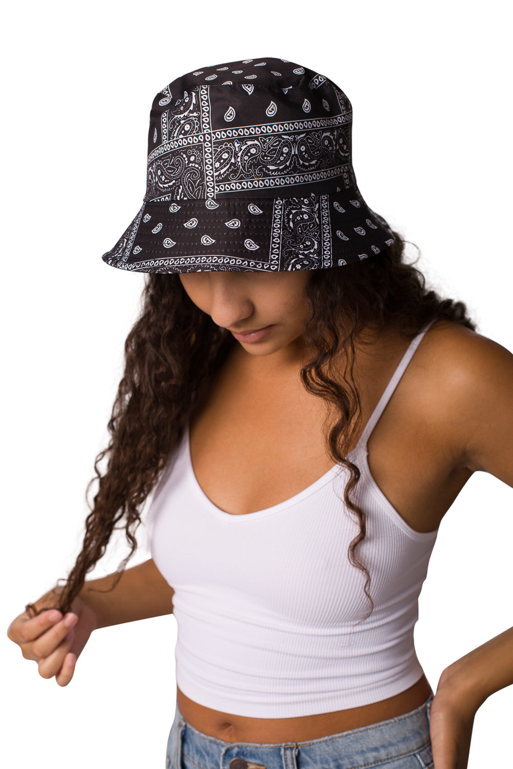 black paisley bucket hat