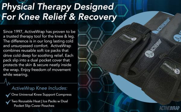 ActiveWrap Knee Ice Wrap, Best Knee Ice Pack, Ice Pack for Knee Surgery, ACL Injury, Total Knee Replacement, Knee Pain
