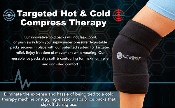 Knee Ice Pack Wrap Around Entire Knee After Surgery, Adjustable Velcro Knee  Brace with 2 Size Reuseable Cold/Hot Gel Ice Pack for Knees Replacement