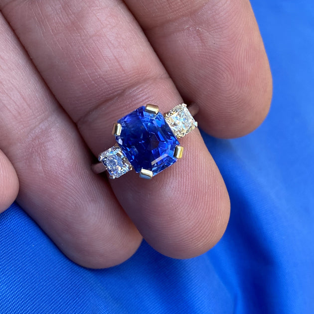 キラキラshop 極上 天然サファイア ダイヤ リング 大粒 ほぼ2ct pt 