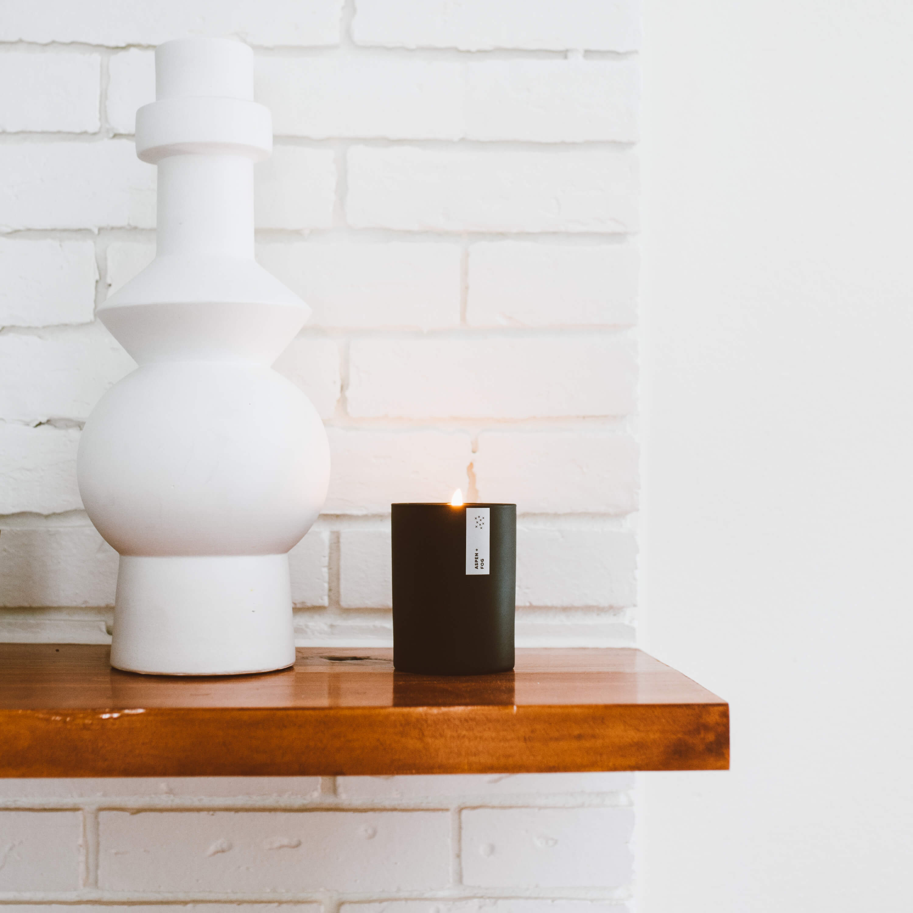 Aspen + Fog Black Glass Tumbler Soy Candle