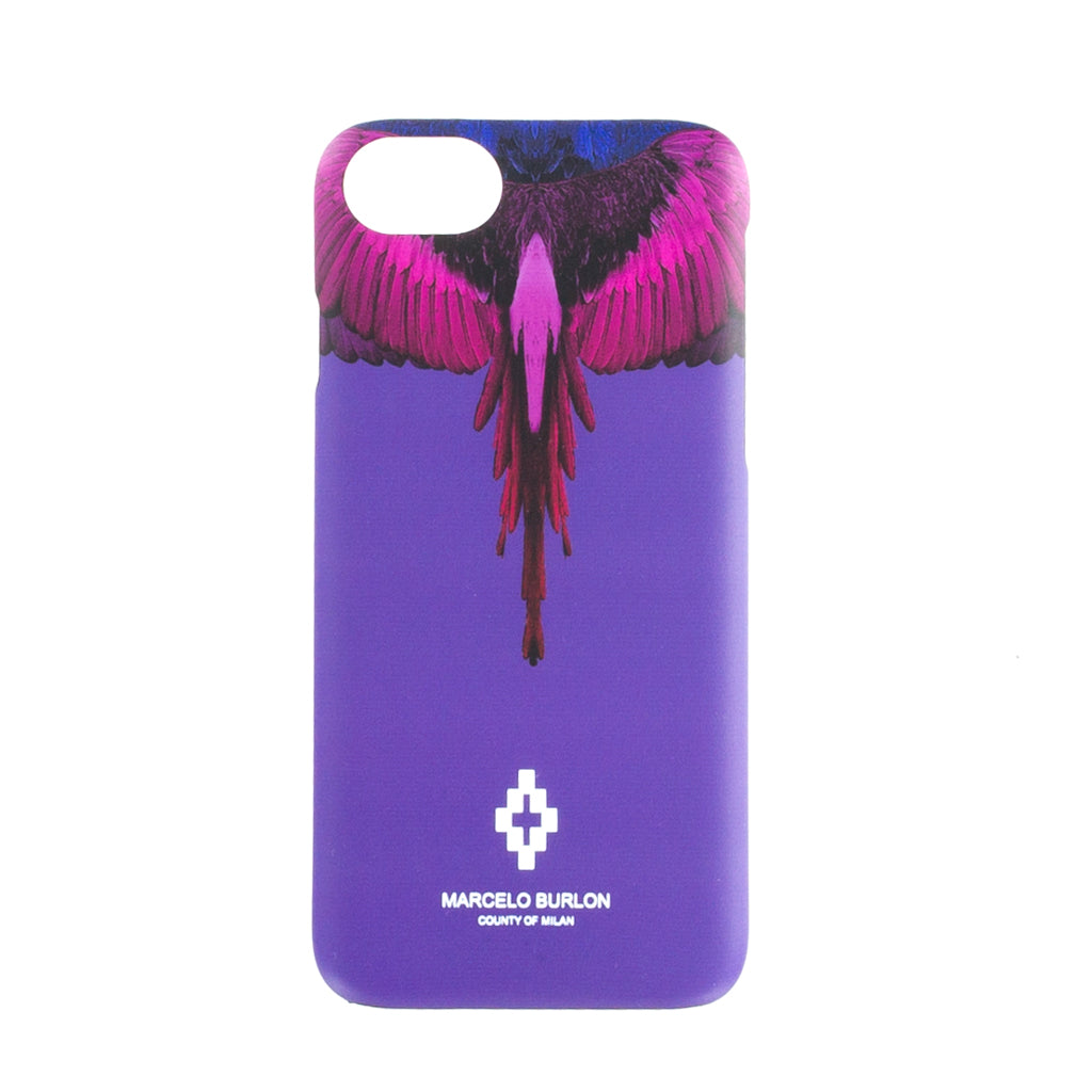 Hates for eksempel bar 1) County of Milan by Marcelo Burlon Wings iPhone 8 Cover in Violet