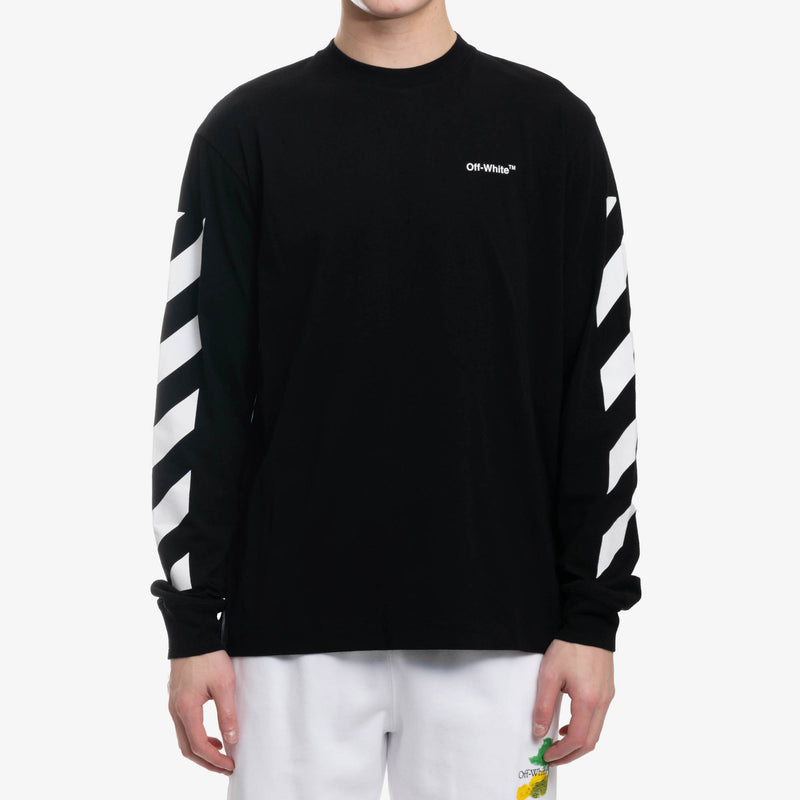 Off-White c/o Virgil Abloh - Diag Helvetica Skate LS T-Shirt in Black