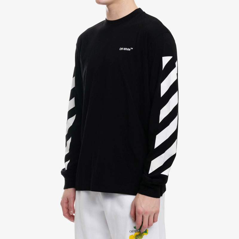 Off-White c/o Virgil Abloh - Diag Helvetica Skate LS T-Shirt in Black