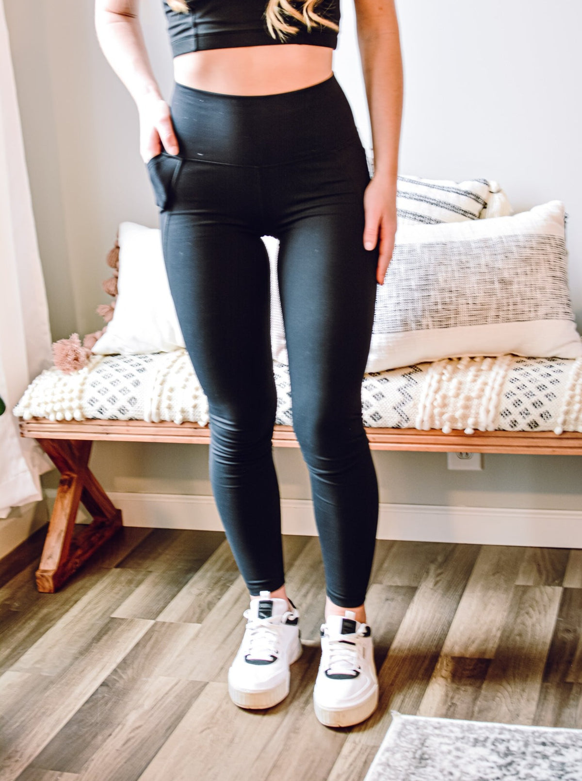 Black Foil Print Pebble Leggings