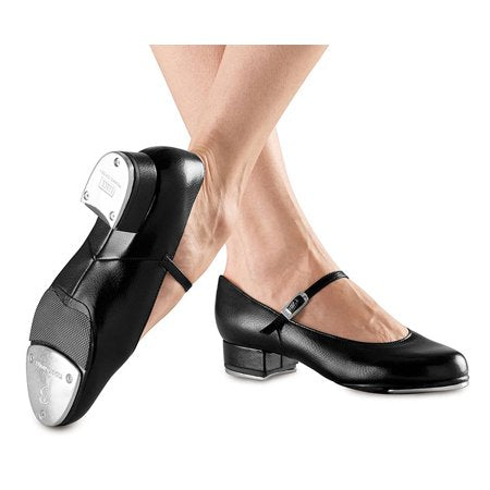 black buckle tap shoes