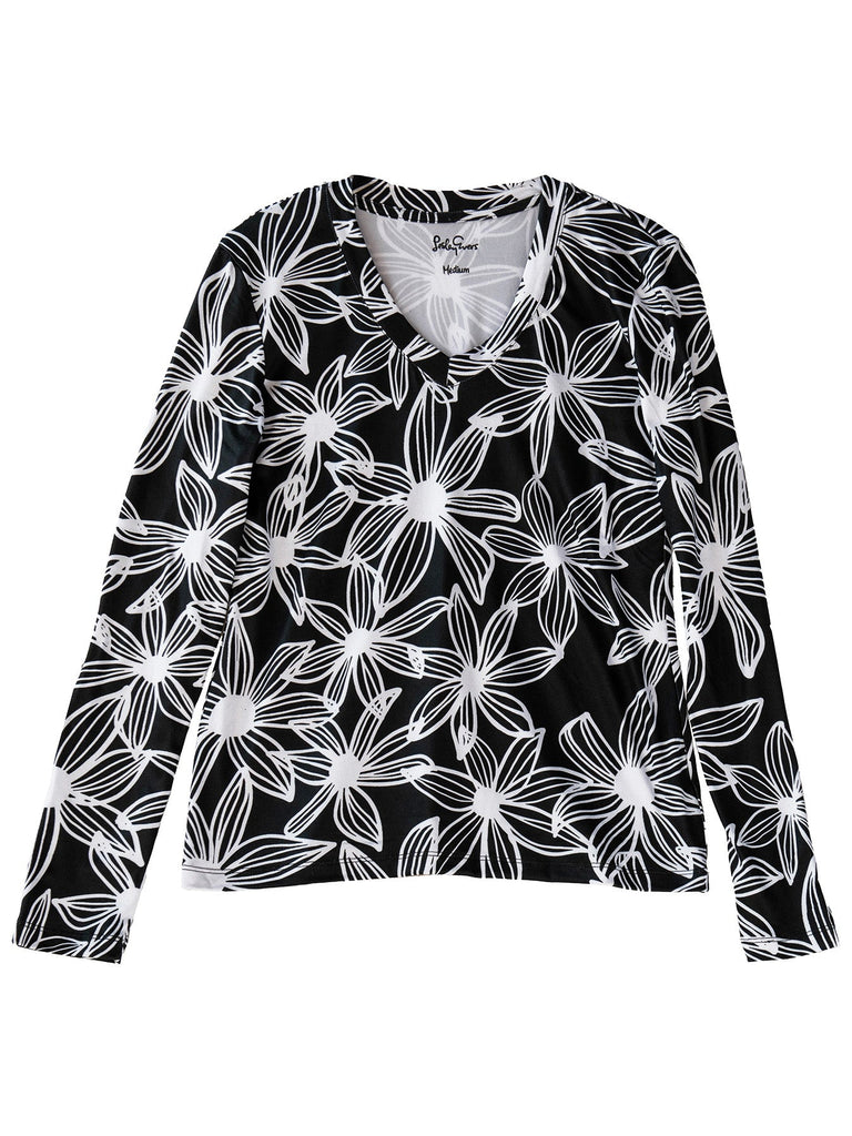 JUSTINE tee Dazzle Flower Navy – Lesley Evers