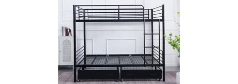 Anmer Quad Bunk with Metal Storage Drawers