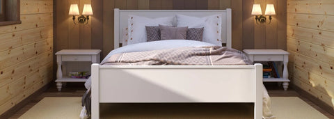 White Wooden Bed