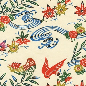 Katazome Shi birdsong paper for bookbinding