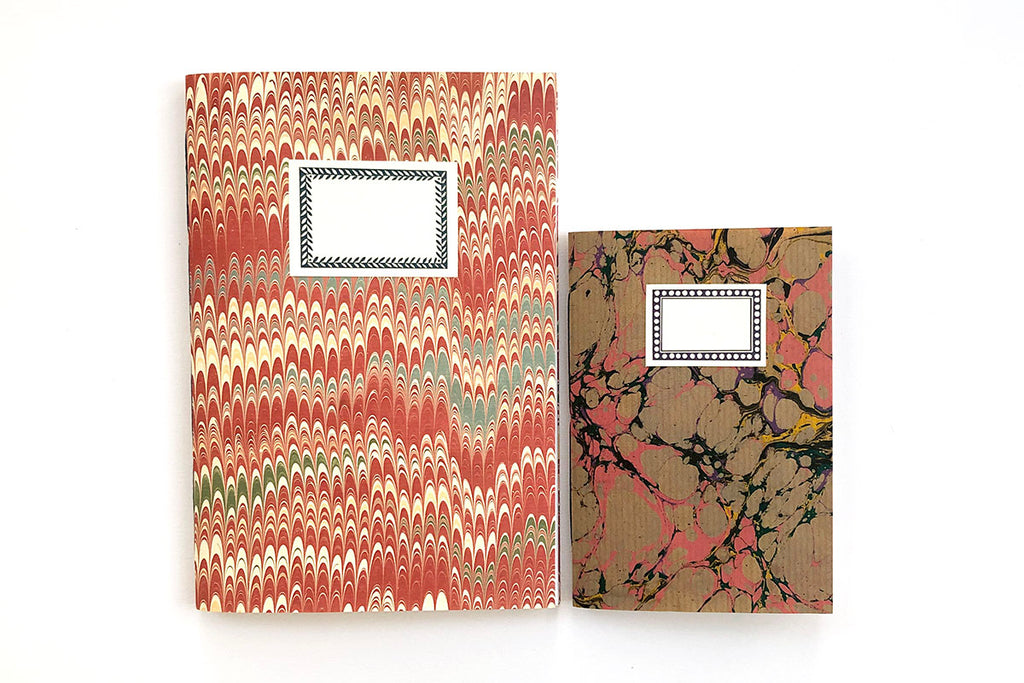 Marbled Notebook Pink A5 and A6 gift set