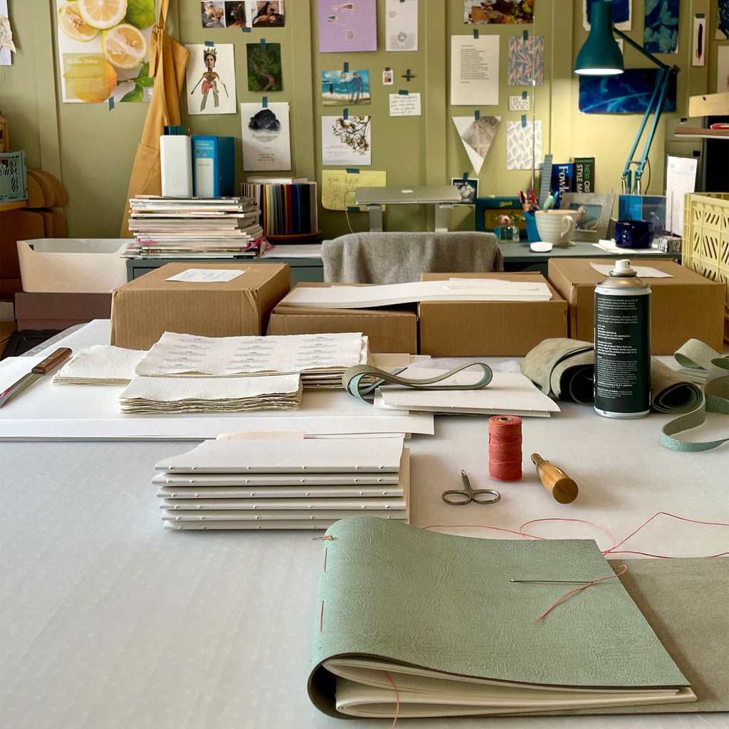 Working from the home bookbinding studio