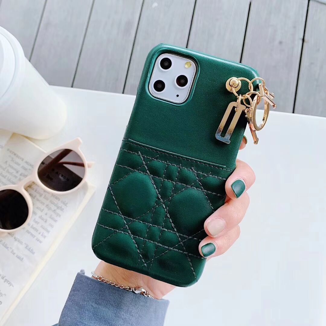 Christian Dior Style Leather Cardholder Wallet Keychain Shockproof Protective Designer iPhone ...