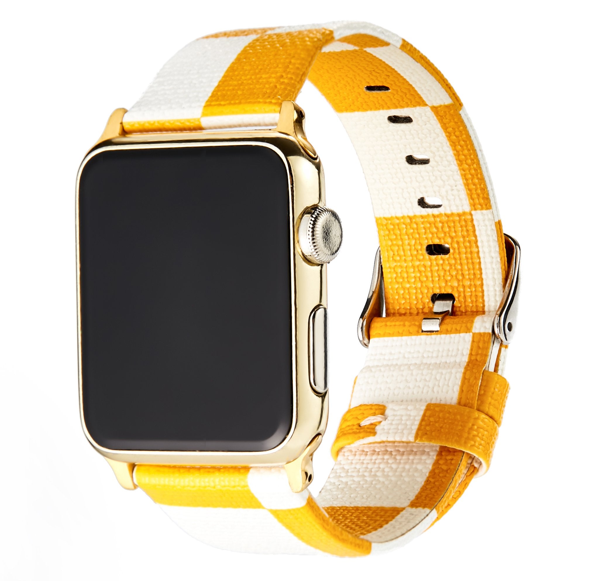 Louis Vuitton Style Yellow Damier Leather Apple Watch Band Strap – Casememe