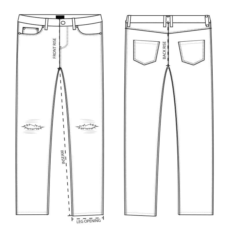 Size Chart - M07044 - 176, 05, 103, 60 & 24 DESTROYER DENIM | REPRESENT CLO