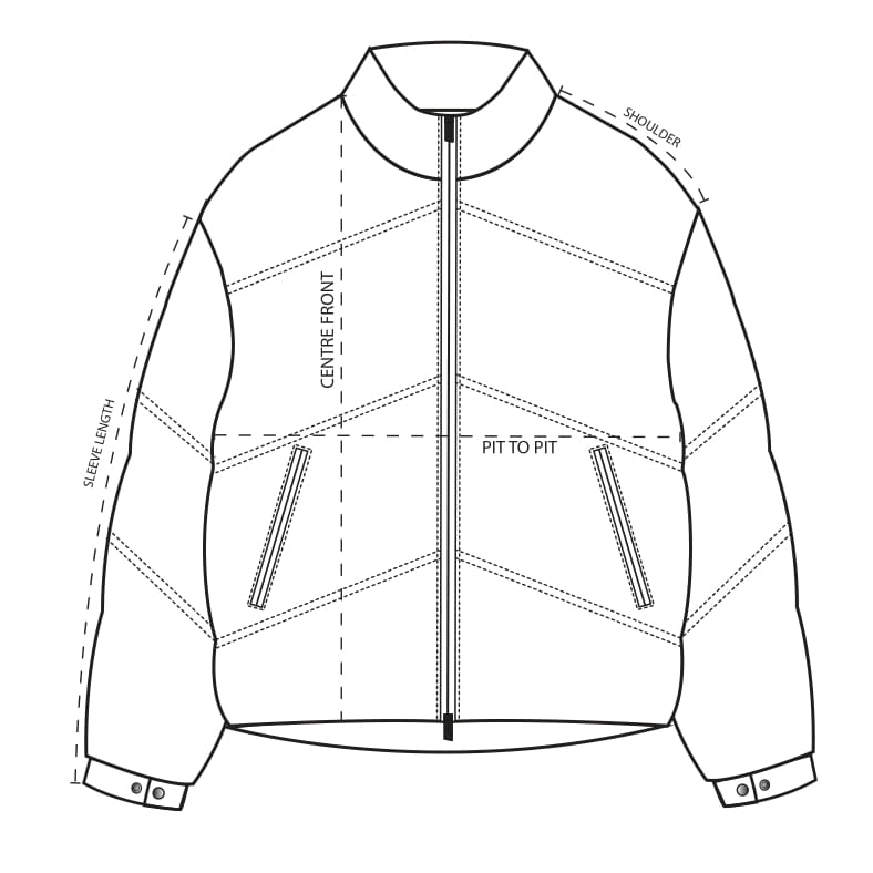 Size Chart - M01149 - 04 & 209 WASHED PUFFER JACKET | REPRESENT CLO