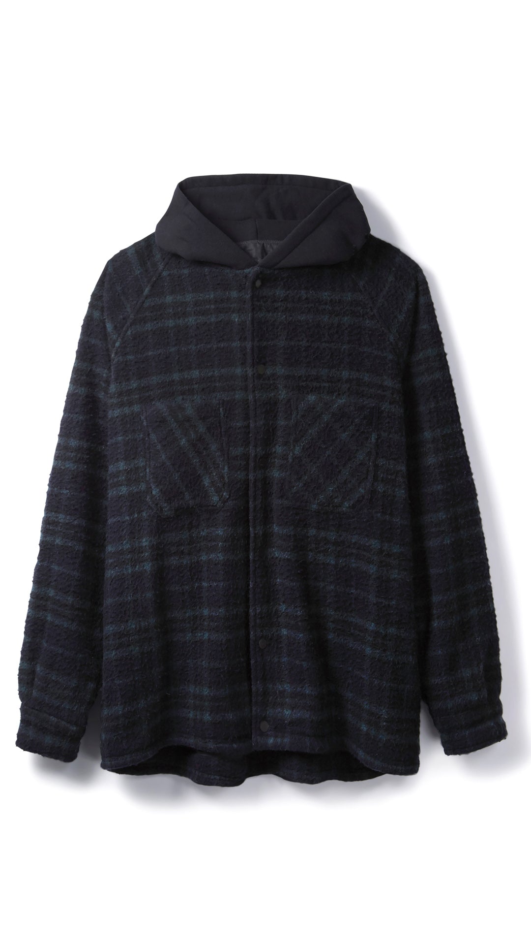 blue flannel with hood