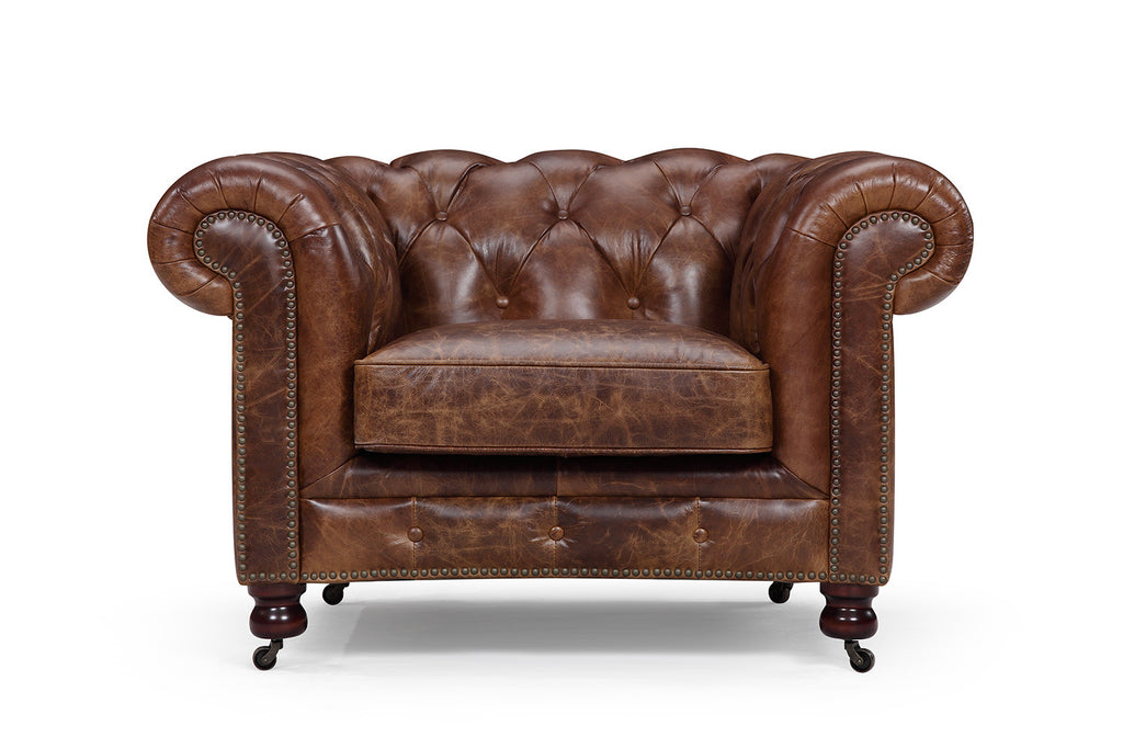 Fauteuil Chesterfield en Cuir Kensington Rose &amp; Moore