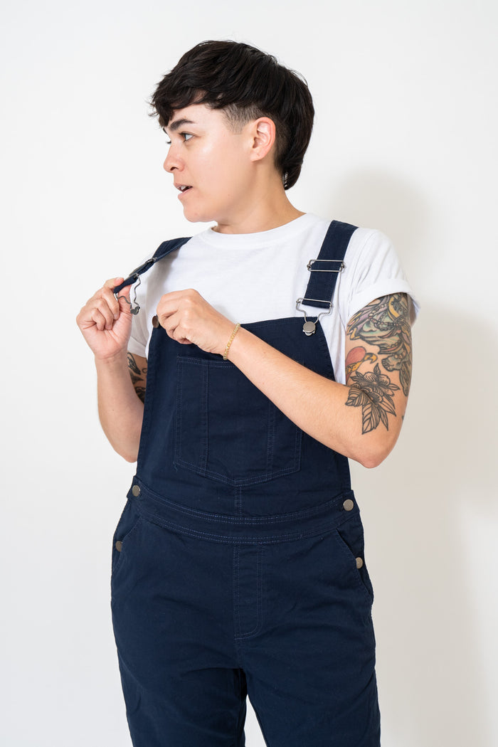 14oz Denim Stone Washed Logger Dungaree W/ Chaps and Suspender Buttons