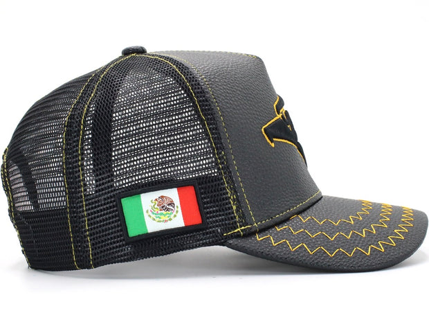Gorra Para Hombre Águila Hecho En México Beisbol Negro-Dorado/Vinipiel –  Militar Fury