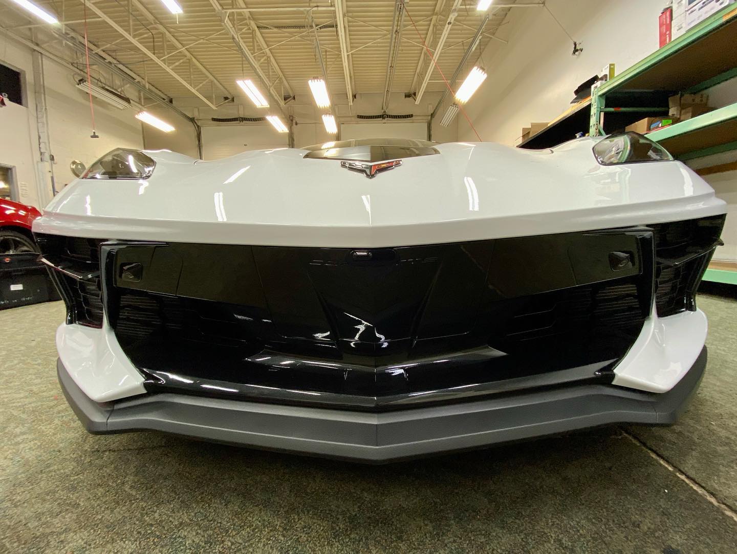 Chevrolet Corvette C8 Hidden Radar Detector Laser Jammer Radenso RC M installed by High Fidelity Autosport