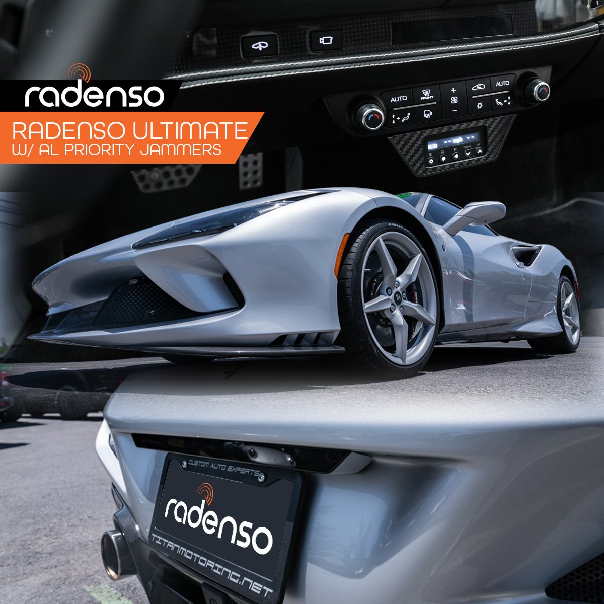 Ferrari F8 Tributo Hidden Laser Jammer Radar Detector Radenso RC M Ultimate Edition