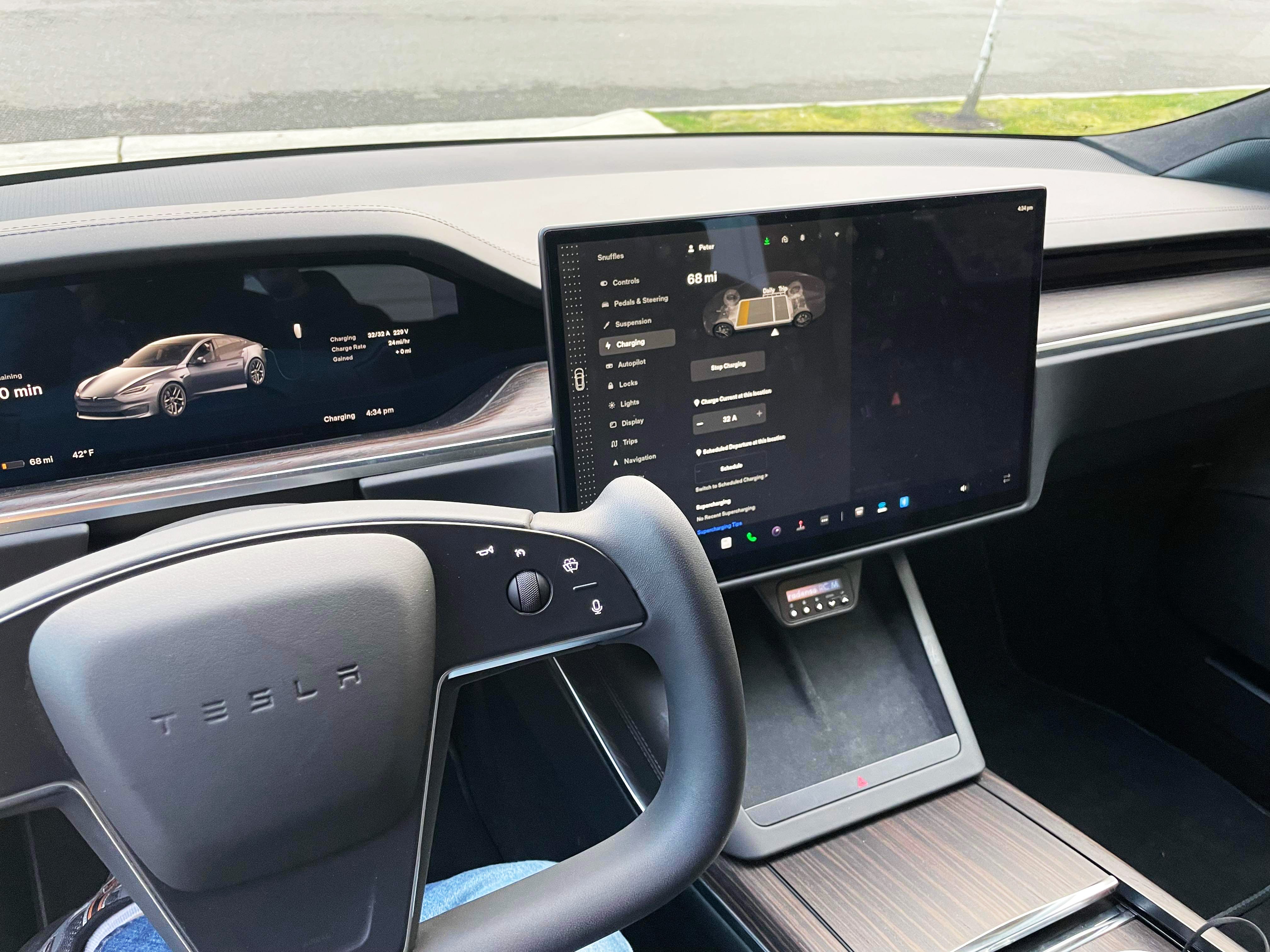 Tesla Model S Plaid with Radenso RC M Radar Detector Laser Jammer Hidden Installation installed by Systems Unlimited