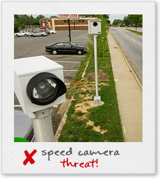Speed Camera on a Pole scanning for speeding offenders