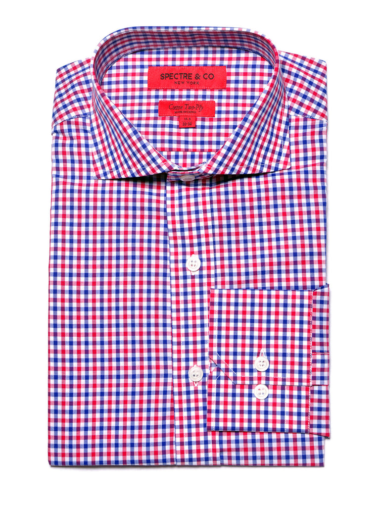 Men's Pattern Shirts - Slim Fit Bradley Gingham Dress Shirt