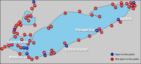 Lake Erie Lighthouses Map