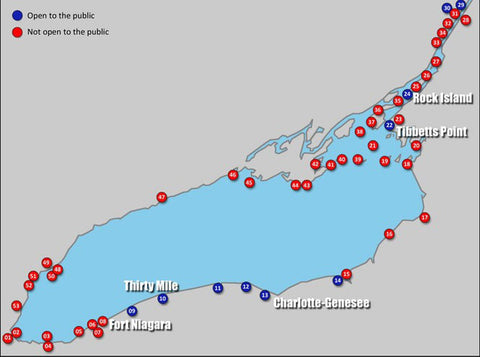 Lake Ontario Lighthouses Map