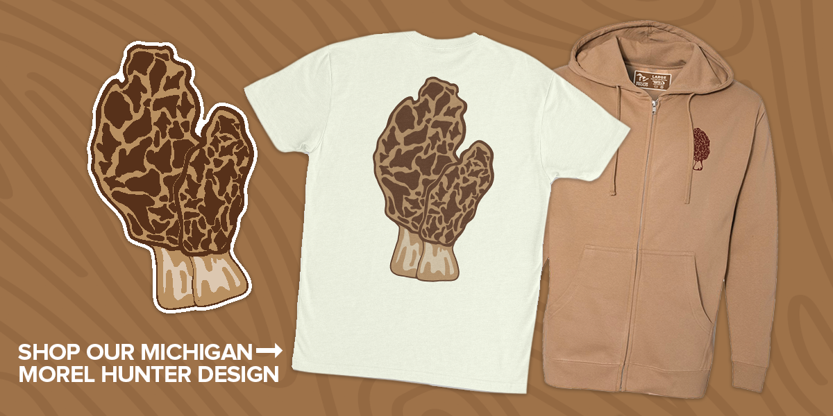 Shop our Michigan Morel Hunter Design