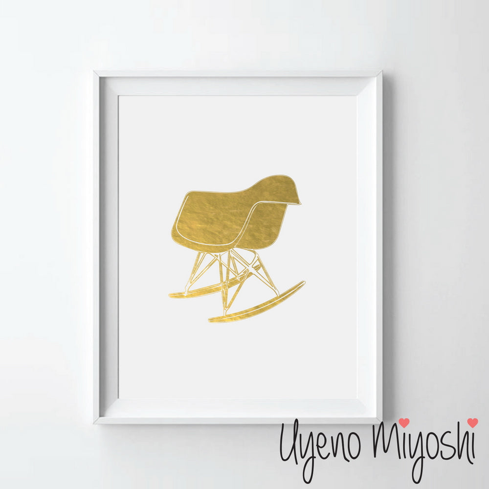 eames rocking chair gold foil print – uyeno miyoshi