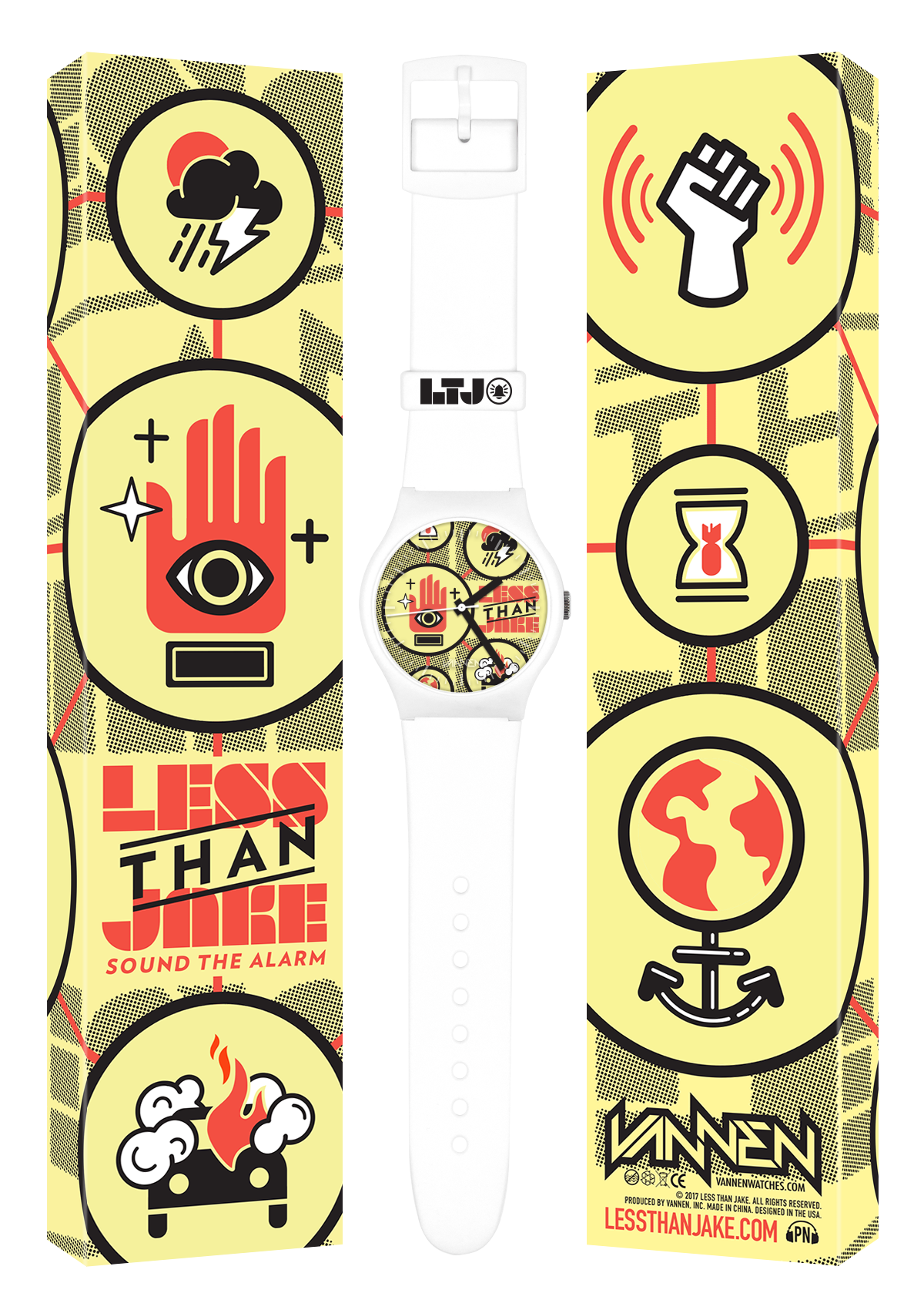 Limited edition Less Than Jake "Sound the Alarm" white variant Vannen Artist Watch