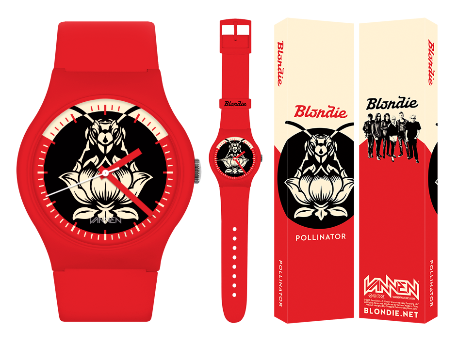 Limited edition Blondie x Shepard Fairey "Pollinator" (Red Variant) Vannen Artist Watch