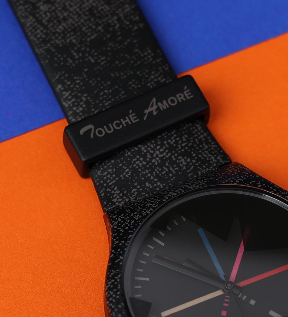 Close up of the Touche Amore x Vannen watch loop and strap